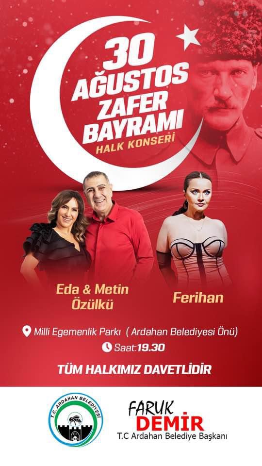 30 AĞUSTOS ZAFER BAYRAMI KONSERİMİZE TÜM HALKIMIZ DAVETLİDİR