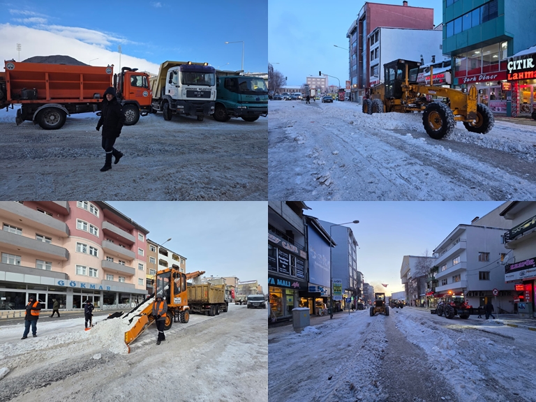 ARDAHAN BELEDİYESİ’NDEN ŞEHİR GENELİNDE KARLA MÜCADELE ÇALIŞMASI